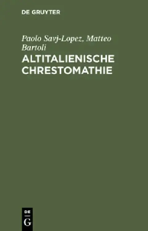 Cover of Altitalienische Chrestomathie
