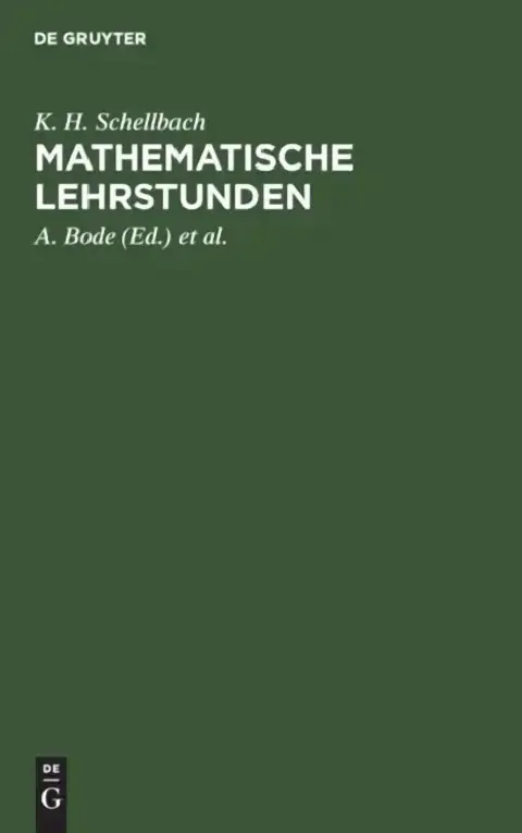 Cover of Mathematische Lehrstunden