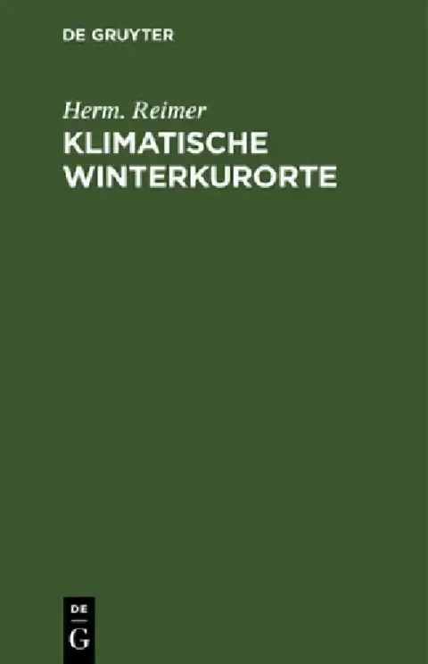 Cover of Klimatische Winterkurorte