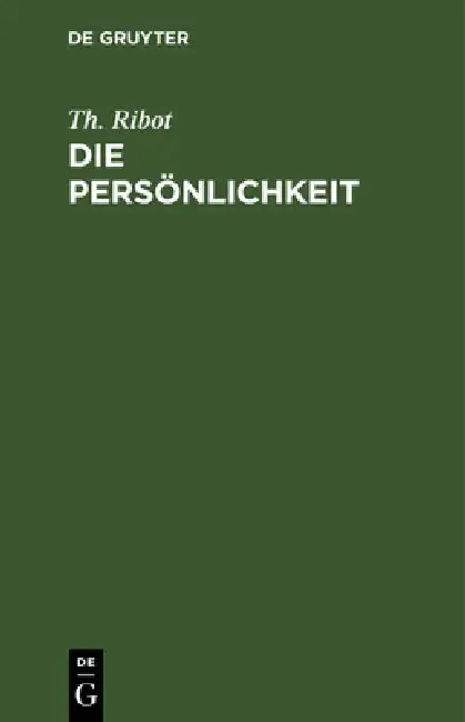 Cover of Die Persönlichkeit