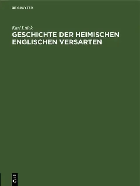 Cover of Geschichte der heimischen englischen Versarten