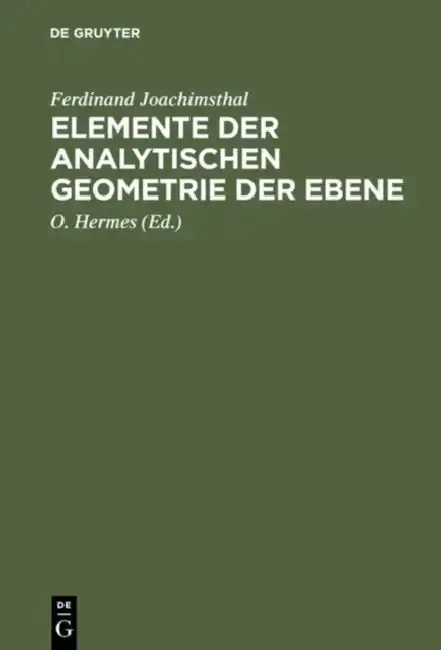 Cover of Elemente der analytischen Geometrie der Ebene