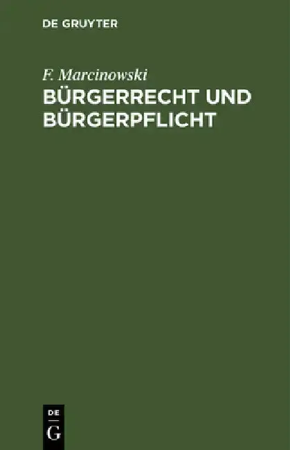 Cover of Bürgerrecht und Bürgerpflicht