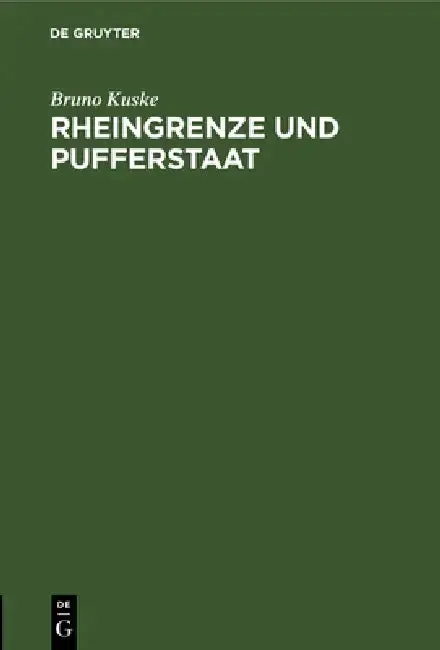 Cover of Rheingrenze Und Pufferstaat
