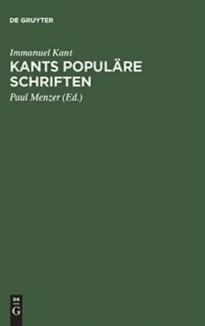 Cover of Kants Populäre Schriften