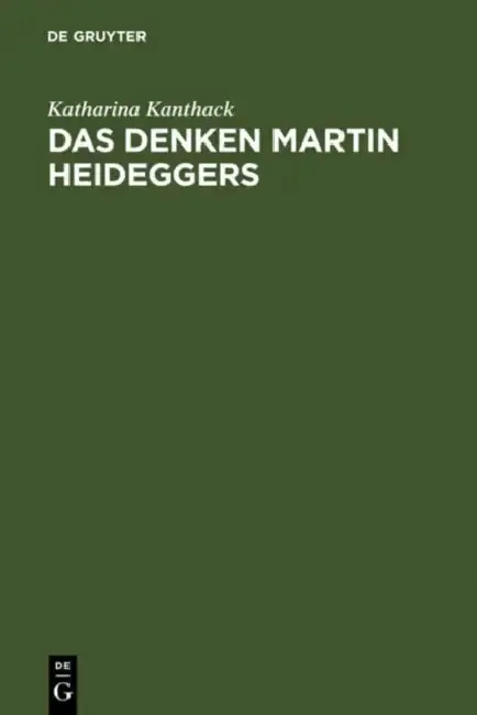 Cover of Das Denken Martin Heideggers
