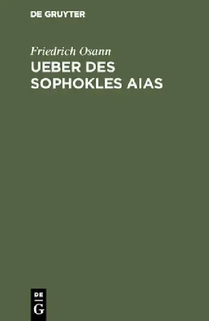 Cover of Ueber des Sophokles Aias