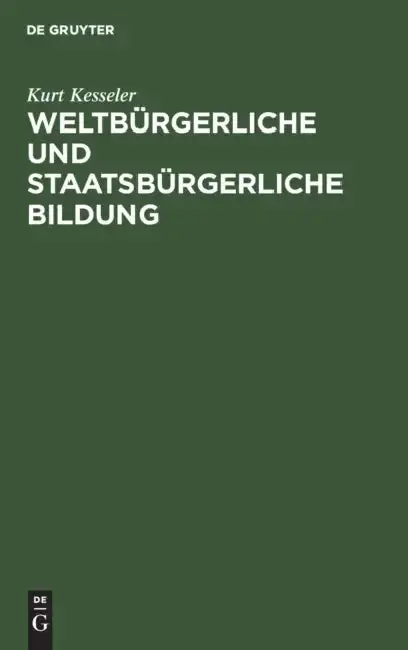 Cover of Weltbürgerliche Und Staatsbürgerliche Bildung