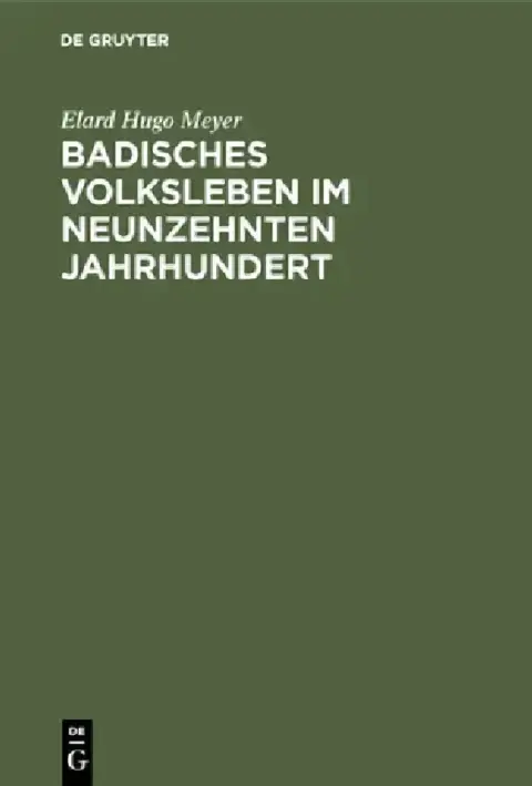 Cover of Badisches Volksleben im neunzehnten Jahrhundert
