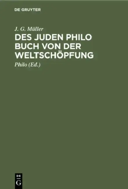 Cover of Des Juden Philo Buch Von Der Weltschöpfung