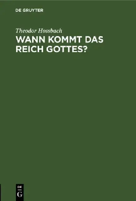 Cover of Wann Kommt Das Reich Gottes?