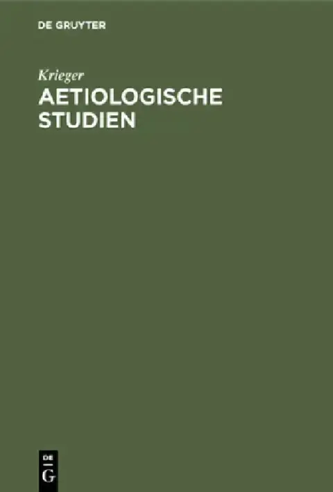 Cover of Aetiologische Studien