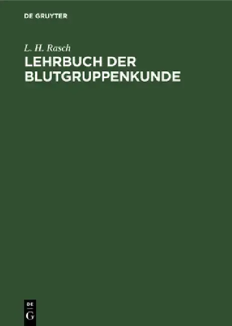 Cover of Lehrbuch der Blutgruppenkunde