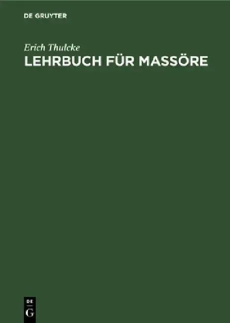 Cover of Lehrbuch Für Massöre
