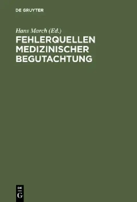 Cover of Fehlerquellen medizinischer Begutachtung