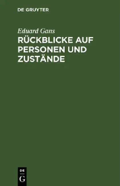 Cover of Rückblicke auf Personen und Zustände