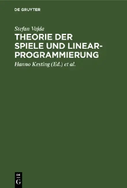 Cover of Theorie Der Spiele Und Linearprogrammierung