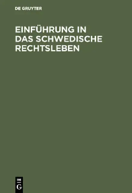 Cover of Einführung in das schwedische Rechtsleben