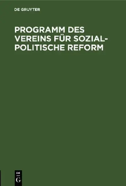 Cover of Programm des Vereins für sozial-politische Reform