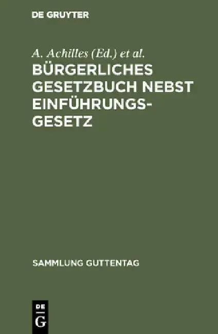 Cover of Bürgerliches Gesetzbuch nebst Einführungsgesetz