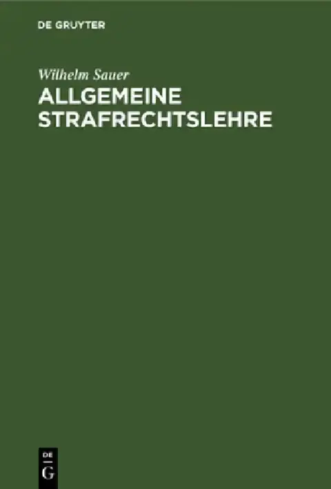 Cover of Allgemeine Strafrechtslehre