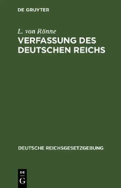 Cover of Verfassung Des Deutschen Reichs