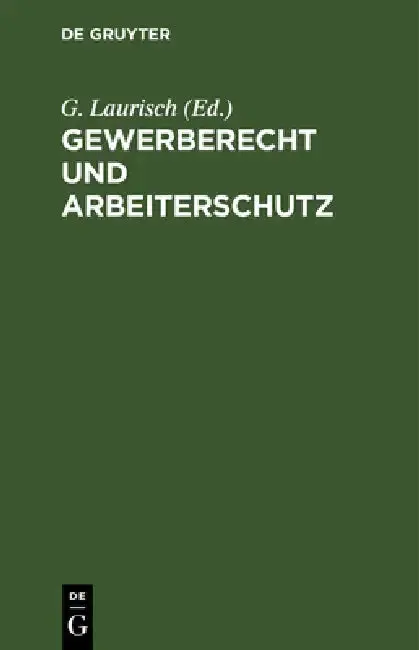 Cover of Gewerberecht Und Arbeiterschutz