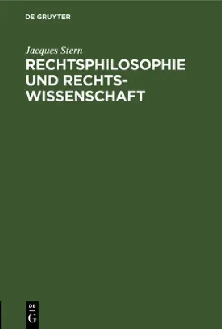 Cover of Rechtsphilosophie und Rechtswissenschaft