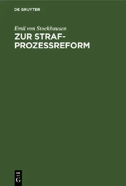 Cover of Zur Strafprozeßreform
