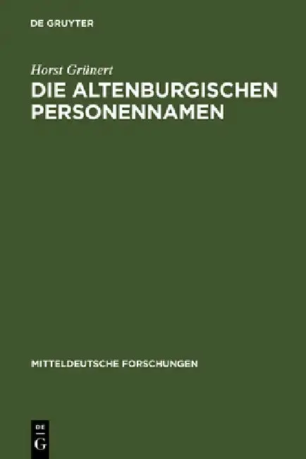 Cover of Die Altenburgischen Personennamen