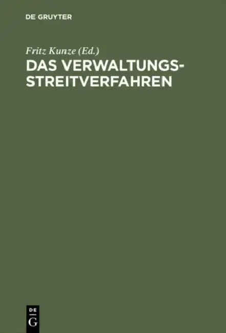 Cover of Das Verwaltungsstreitverfahren