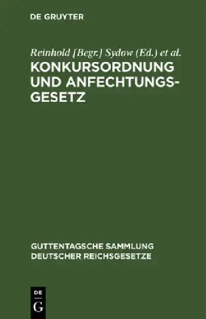Cover of Konkursordnung Und Anfechtungsgesetz
