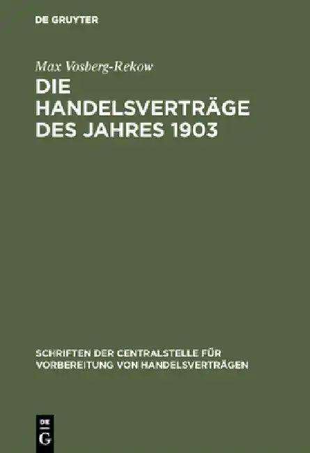 Cover of Die Handelsverträge des Jahres 1903