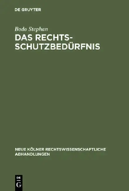 Cover of Das Rechtsschutzbedürfnis