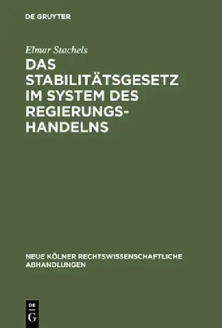 Cover of Das Stabilitätsgesetz im System des Regierungshandelns