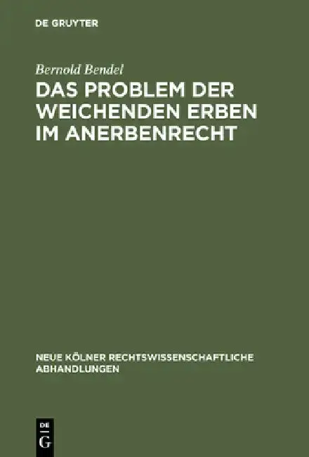 Cover of Das Problem der weichenden Erben im Anerbenrecht