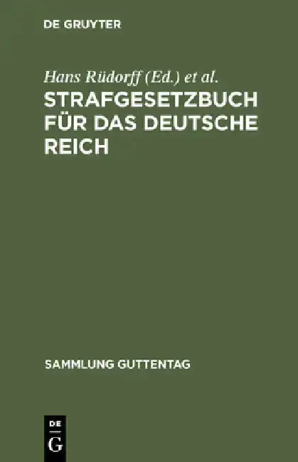 Cover of Strafgesetzbuch für das Deutsche Reich
