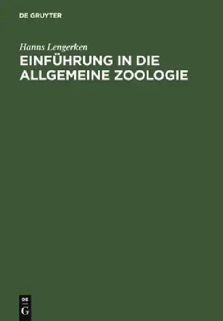 Cover of Einführung in die allgemeine Zoologie