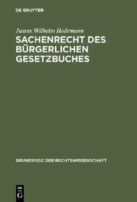 Cover of Sachenrecht des Bürgerlichen Gesetzbuches