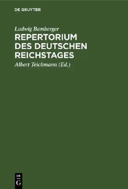 Cover of Repertorium Des Deutschen Reichstages