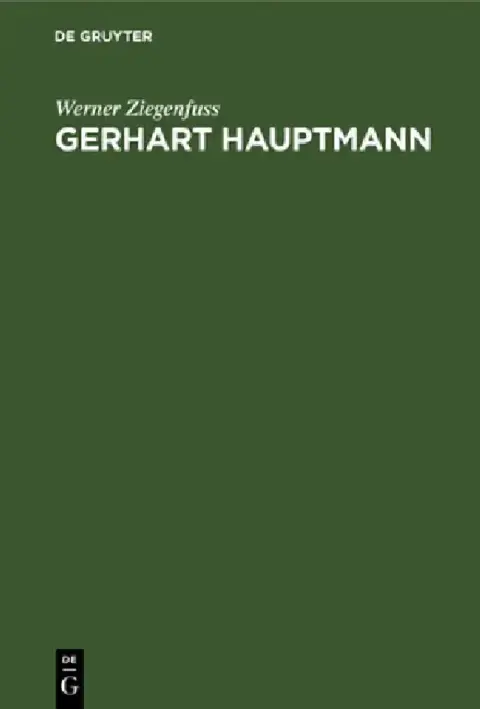 Cover of Gerhart Hauptmann