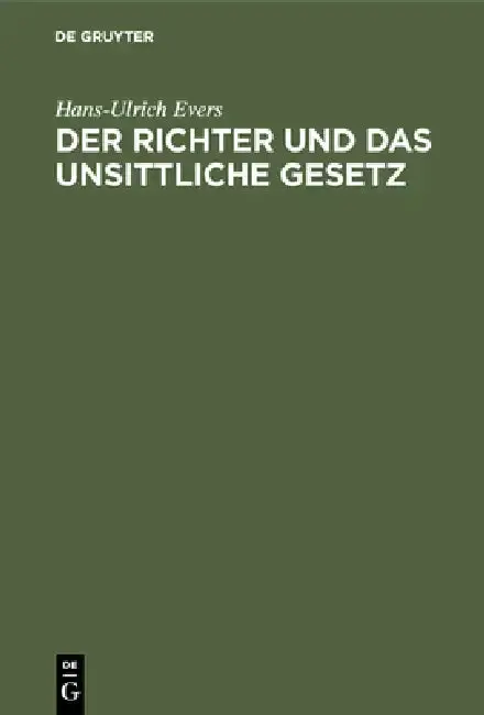 Cover of Der Richter Und Das Unsittliche Gesetz