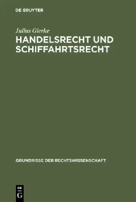 Cover of Handelsrecht und Schiffahrtsrecht