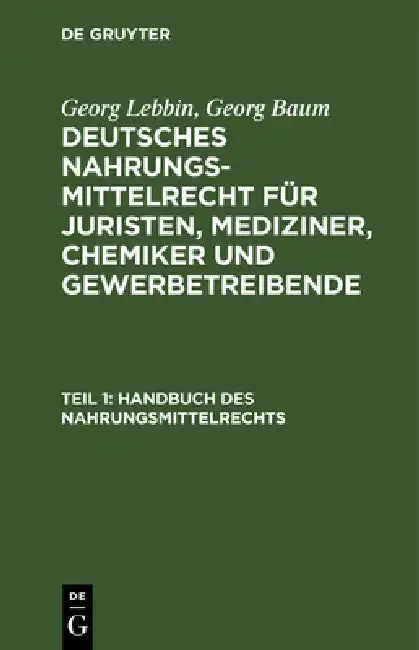 Cover of Handbuch Des Nahrungsmittelrechts
