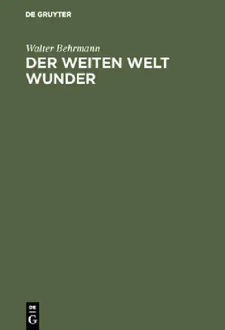 Cover of Der weiten Welt Wunder
