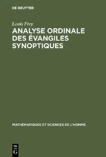 Cover of Analyse ordinale des évangiles synoptiques