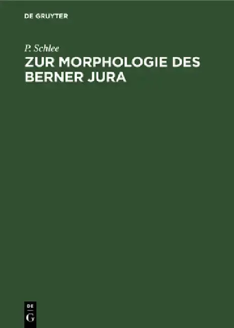 Cover of Zur Morphologie Des Berner Jura
