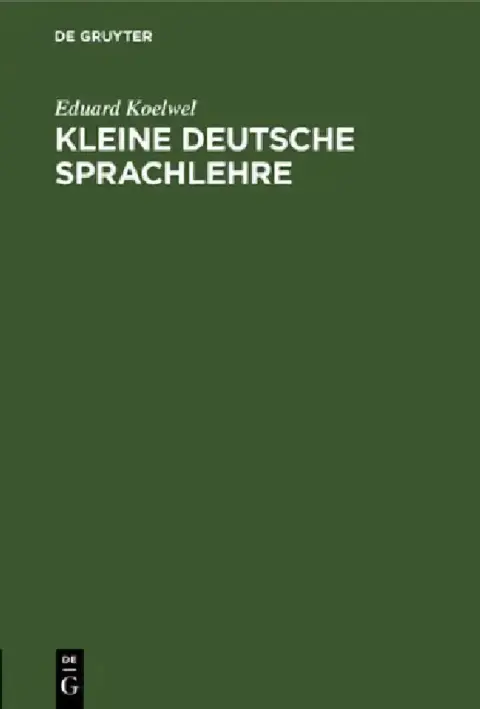 Cover of Kleine Deutsche Sprachlehre