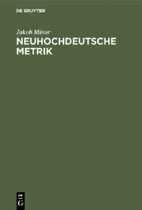 Cover of Neuhochdeutsche Metrik