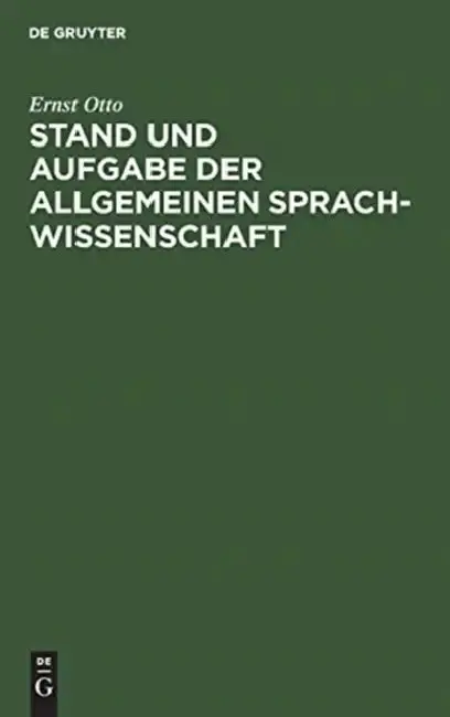 Cover of Stand und Aufgabe der allgemeinen Sprachwissenschaft